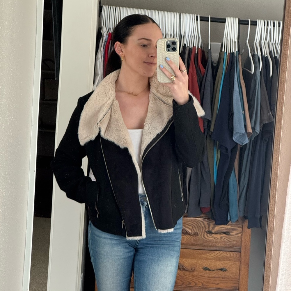 Women's Black and Cream Jacket